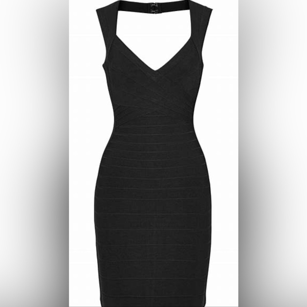Herve Leger Black Midi Dress
